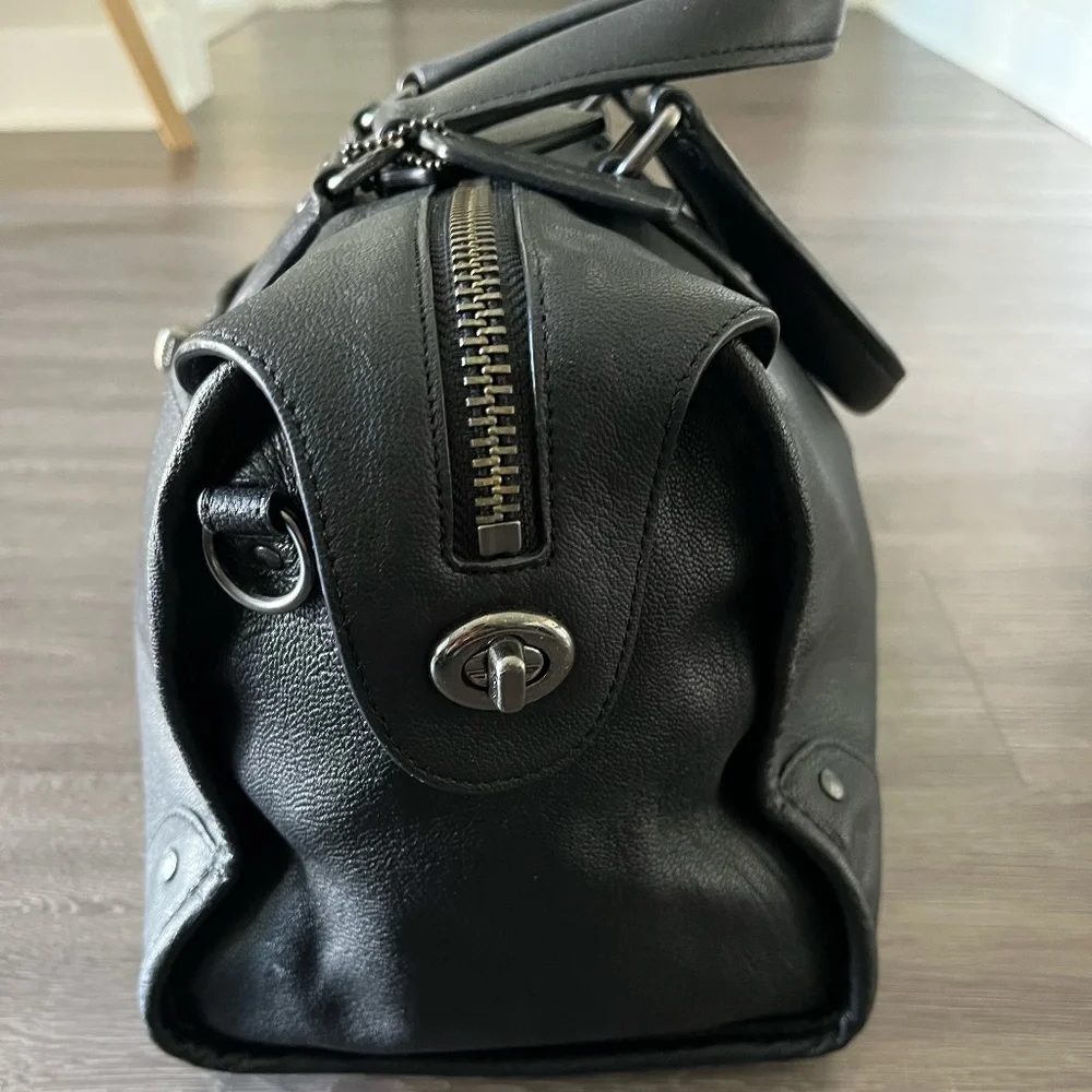 EUC!!! Coach Rhyder 1941 Collection Black Pebbled Leather Satchel Handbag - Picture 8 of 14